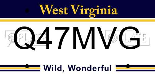 Q47MVG West Virginia License Plate