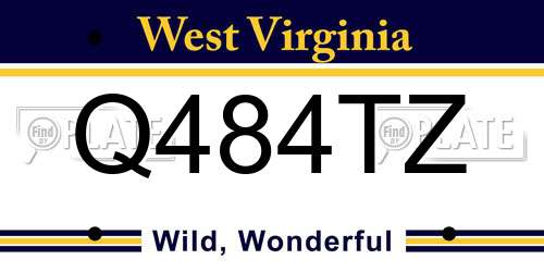 Q484TZ West Virginia License Plate