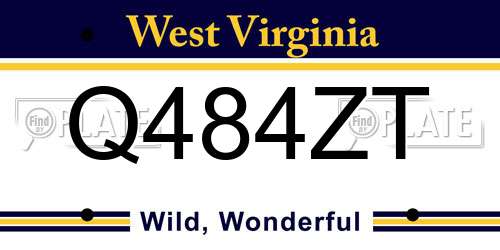 Q484ZT West Virginia License Plate