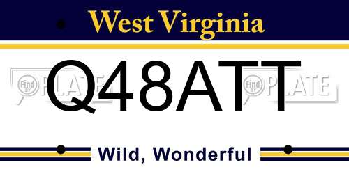 Q48ATT West Virginia License Plate