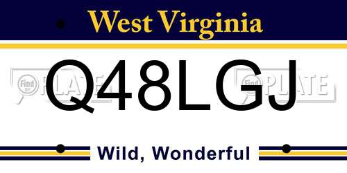 Q48LGJ West Virginia License Plate