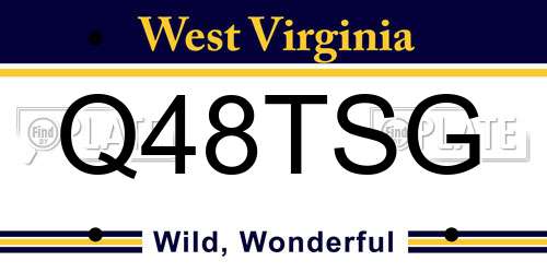 Q48TSG West Virginia License Plate
