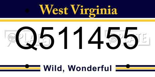 Q511455 West Virginia License Plate