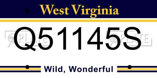 Q51145S West Virginia License Plate