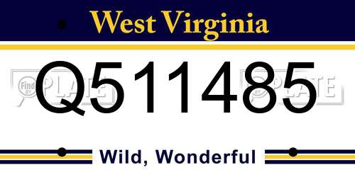 Q511485 West Virginia License Plate