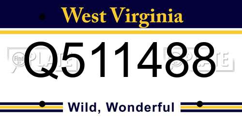 Q511488 West Virginia License Plate