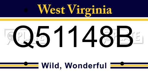 Q51148B West Virginia License Plate