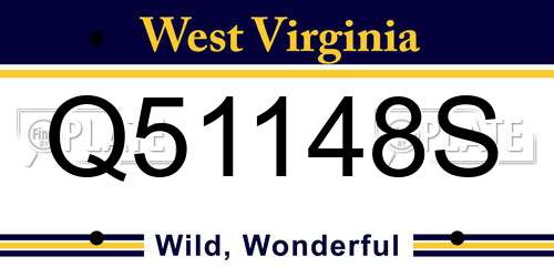 Q51148S West Virginia License Plate