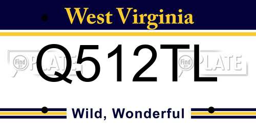 Q512TL West Virginia License Plate