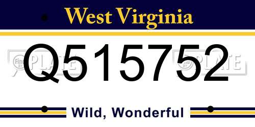 Q515752 West Virginia License Plate