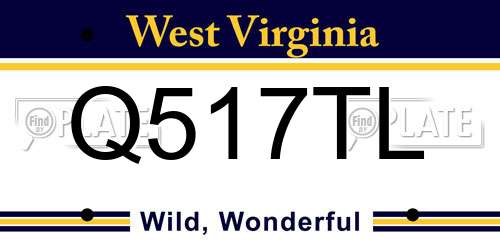 Q517TL West Virginia License Plate
