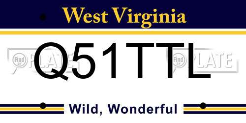 Q51TTL West Virginia License Plate