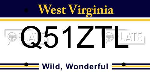 Q51ZTL West Virginia License Plate