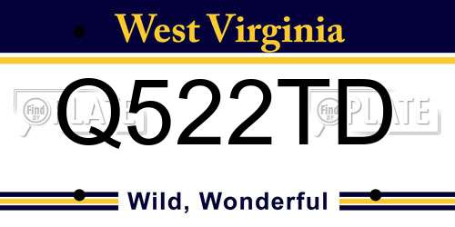 Q522TD West Virginia License Plate