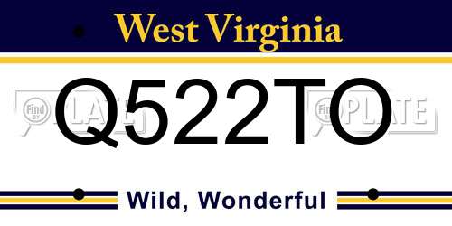 Q522TO West Virginia License Plate