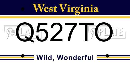 Q527TO West Virginia License Plate