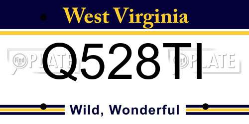 Q528TI West Virginia License Plate