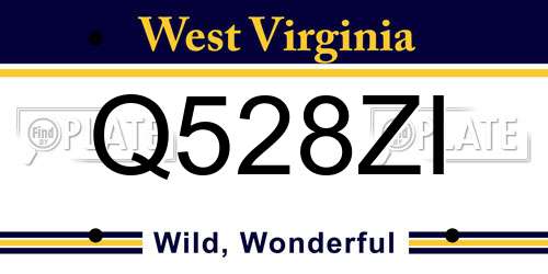 Q528ZI West Virginia License Plate