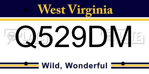 Q529DM West Virginia License Plate