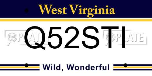 Q52STI West Virginia License Plate