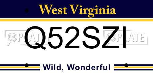 Q52SZI West Virginia License Plate