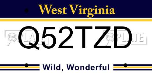 Q52TZD West Virginia License Plate