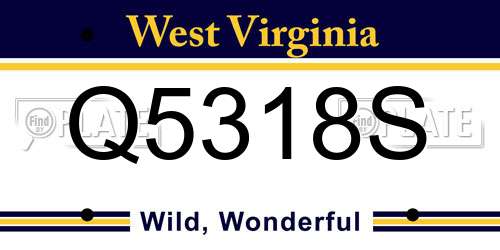 Q5318S West Virginia License Plate