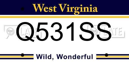Q531SS West Virginia License Plate