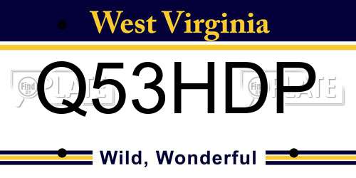 Q53HDP West Virginia License Plate