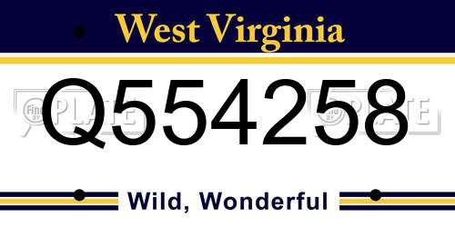 Q554258 West Virginia License Plate