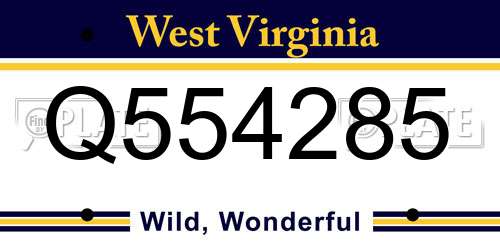 Q554285 West Virginia License Plate