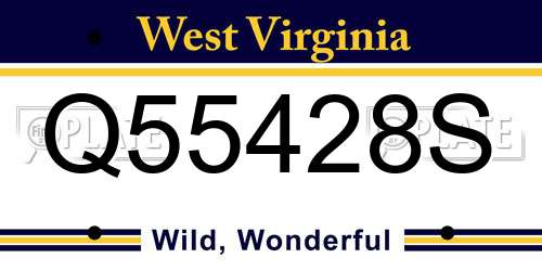 Q55428S West Virginia License Plate