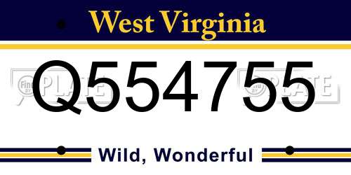 Q554755 West Virginia License Plate