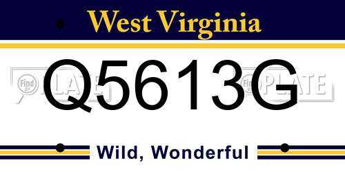 Q5613G West Virginia License Plate