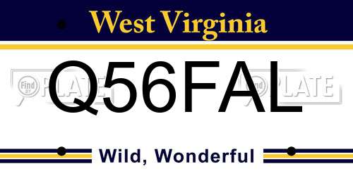 Q56FAL West Virginia License Plate