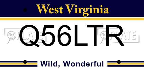 Q56LTR West Virginia License Plate