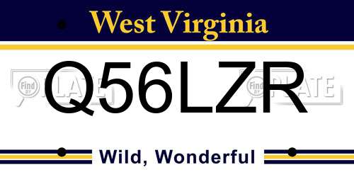 Q56LZR West Virginia License Plate