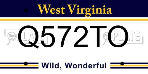 Q572TO West Virginia License Plate