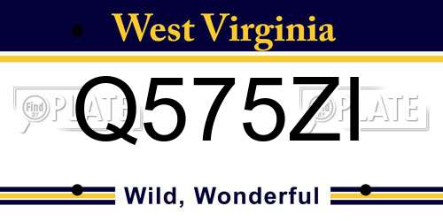 Q575ZI West Virginia License Plate