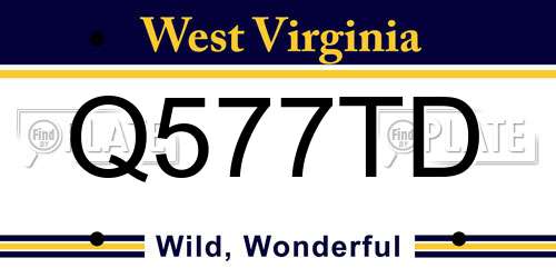 Q577TD West Virginia License Plate