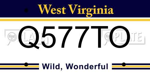 Q577TO West Virginia License Plate