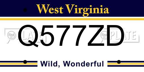 Q577ZD West Virginia License Plate
