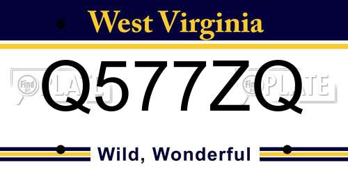Q577ZQ West Virginia License Plate
