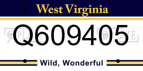 Q609405 West Virginia License Plate