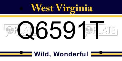 Q6591T West Virginia License Plate