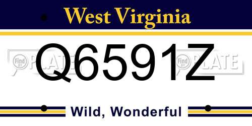 Q6591Z West Virginia License Plate