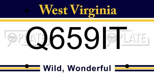 Q659IT West Virginia License Plate