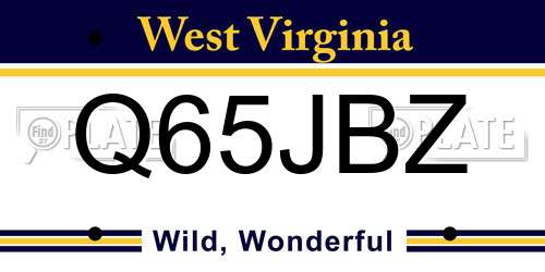 Q65JBZ West Virginia License Plate