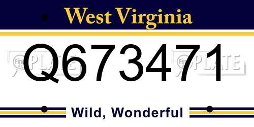 Q673471 West Virginia License Plate