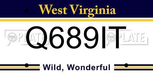 Q689IT West Virginia License Plate